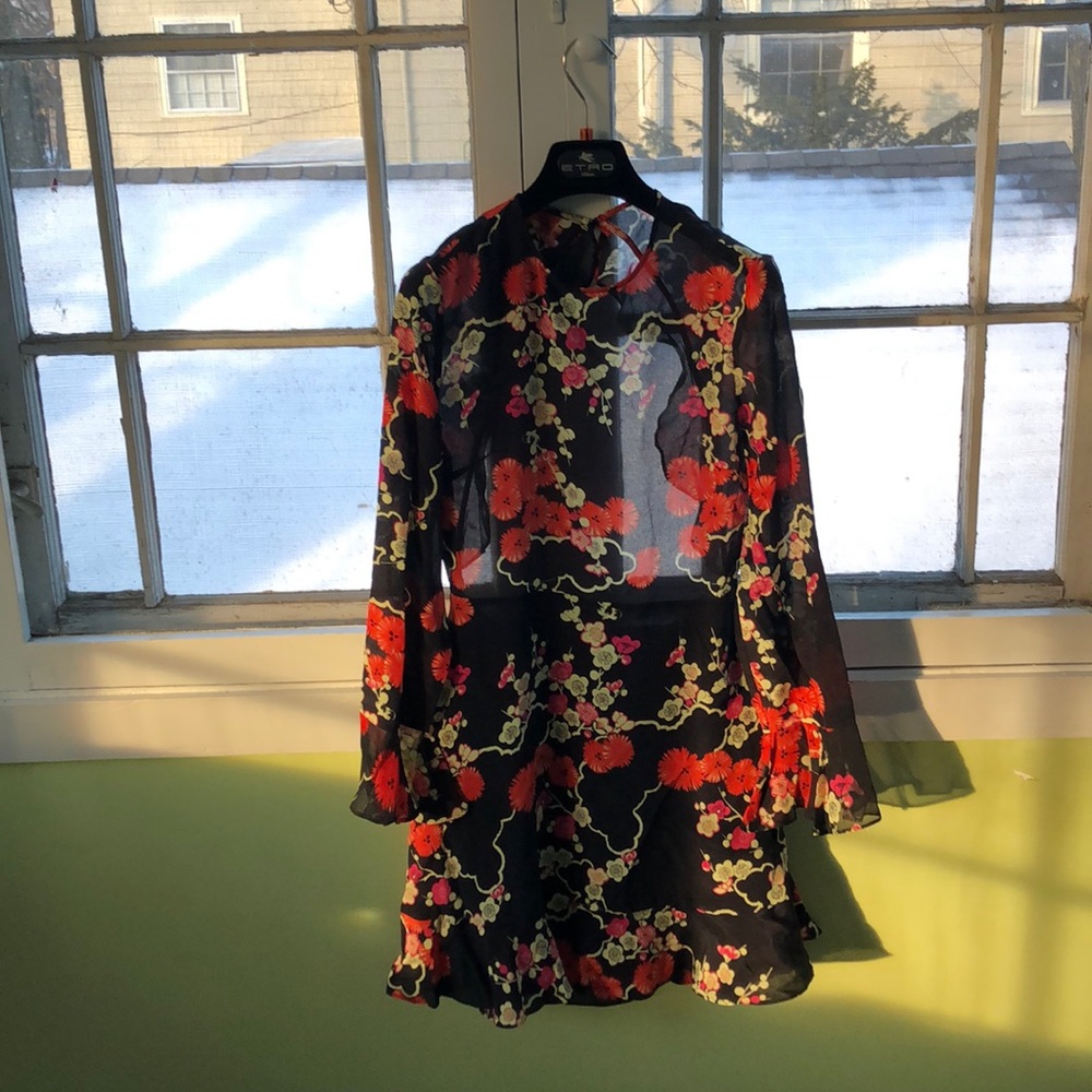 Rixo red/black mini dress, size medium